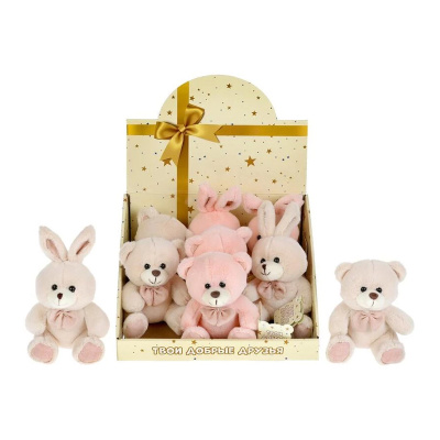 Мягкая игрушка мишки и зайки 13 см Мульти Пульти S9482 9483NS D